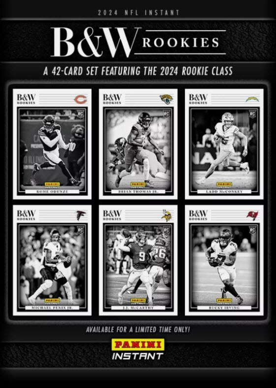 PRESALE 2024 Instant NFL Black & White Rookies - Complete 42 Card Set Limited-image
