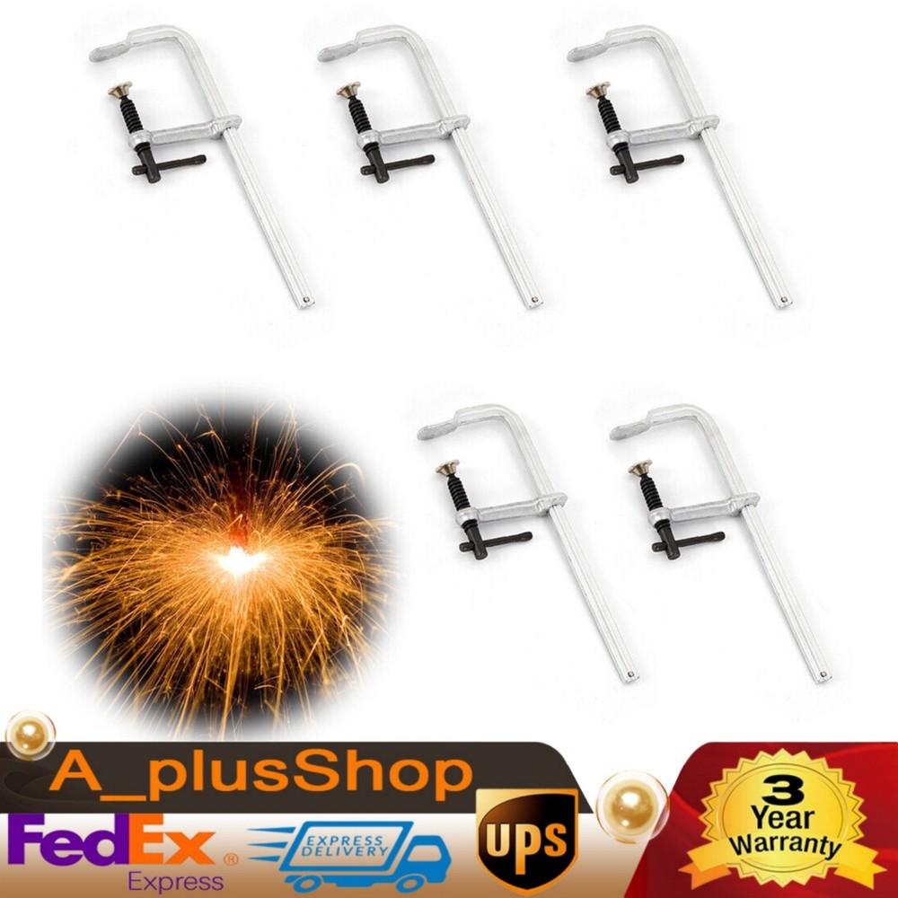 5pcs F Style Welding Clamps Heavy Duty Forged Solid Steel Clamp Set 500kg USA