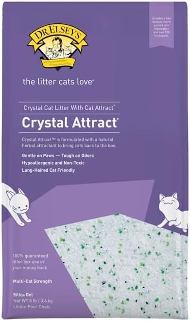 Crystal Attract Silica Cat Litter, 8lbs - Band New - Free Shipping - Flash SALE-image