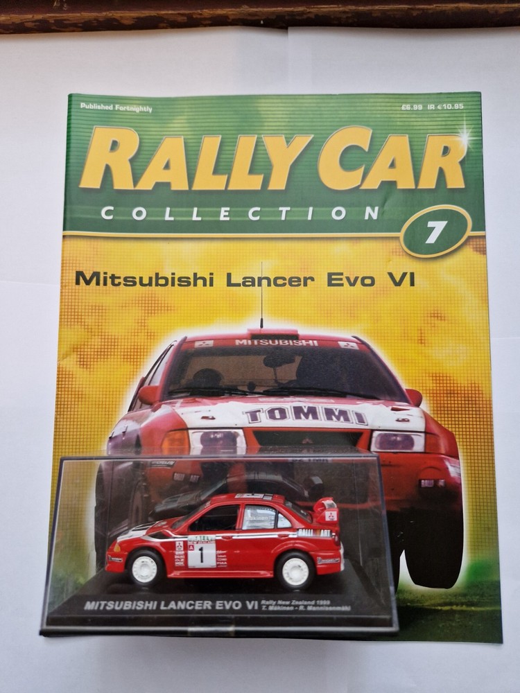 IXO DEAGOSTINI 1/43 MITSUBISHI LANCER EVO VI NEW ZEALAND RALLY DIECAST CAR + MAG