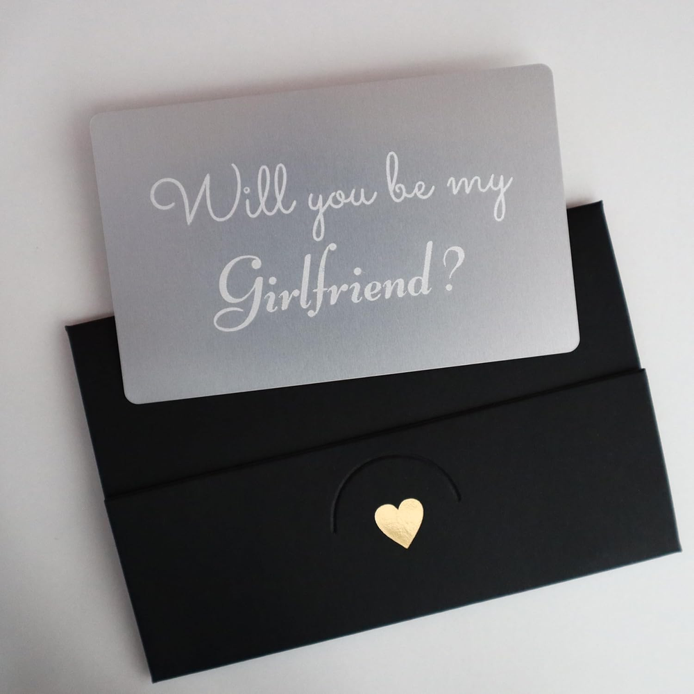 Will You Be My Girlfriend?, Proposal Card for Her, Simple and Powerful, Engraved