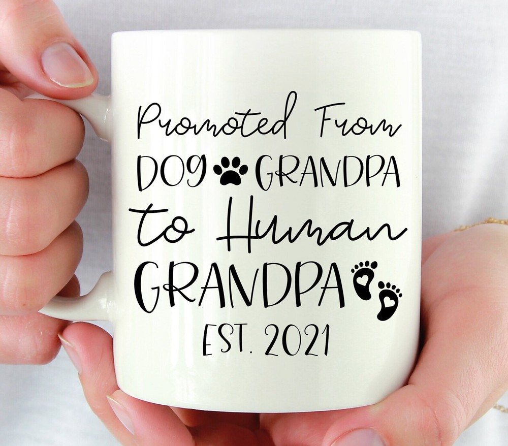 Dog Grandpa To Human Grandpa Gift Promoted To Grandpa 2021 Pregnancy