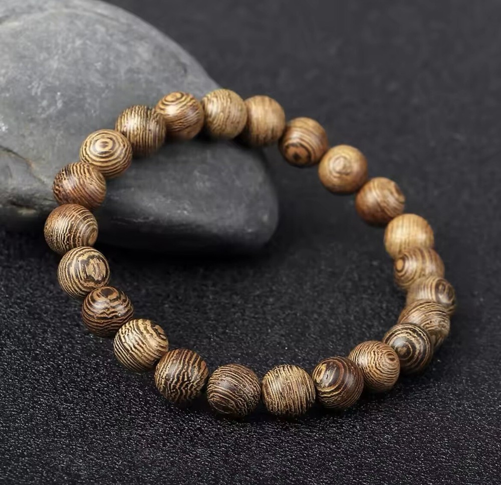 Handmade Natural Wooden Beads Bracelet Tibetan Buddha Rosary Unisex