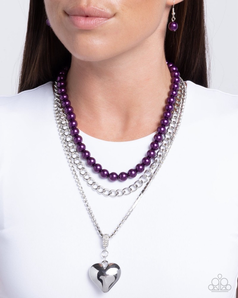 New Paparazzi Jewelry-Easy Elevation Necklace-Purple