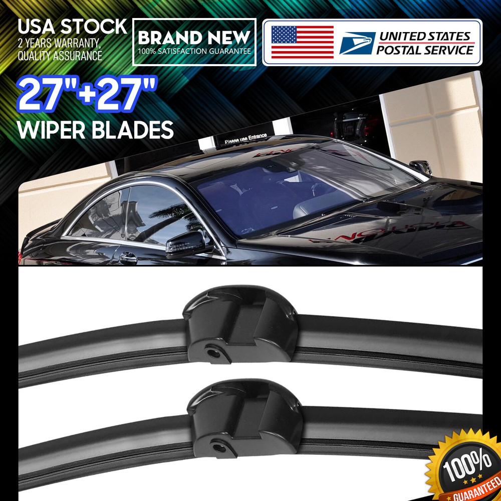 Waterproof Side lock 27''+27'' Premium Bracketless Windshield Wiper Blades /pair