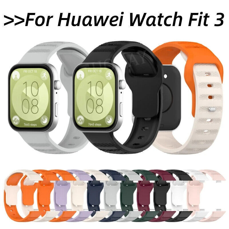 For Huawei Watch Fit 3 Soft Silicone Sport Watchband Strap Bracelet Replacement