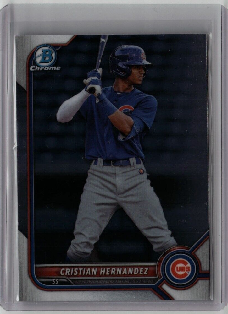 CRISTIAN HERNANDEZ ROOKIE BOWMAN CHROME BDC-111 MLB CHICAGO CUBS 2022 FREE SHIP