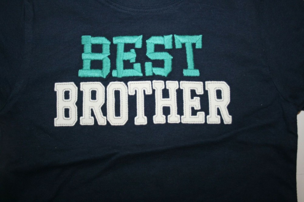 New Gymboree Boys 4 year BEST BROTHER Top Navy Blue Short Sleeves Big Little-image