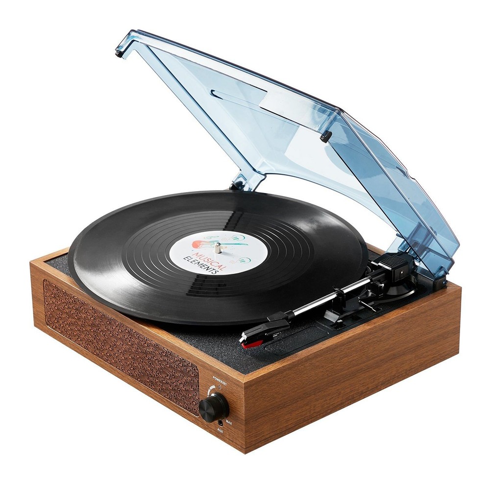 VEVOR Vinyl Record Player, 3-Speed, Belt Driven Turntable Record Player with Bui