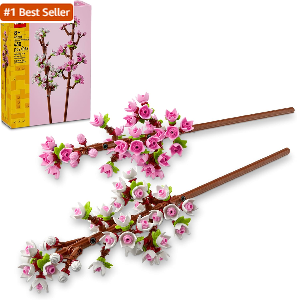 LEGO Cherry Blossom Building Kit for Kids Ages 8+ with Artificial Flowers  