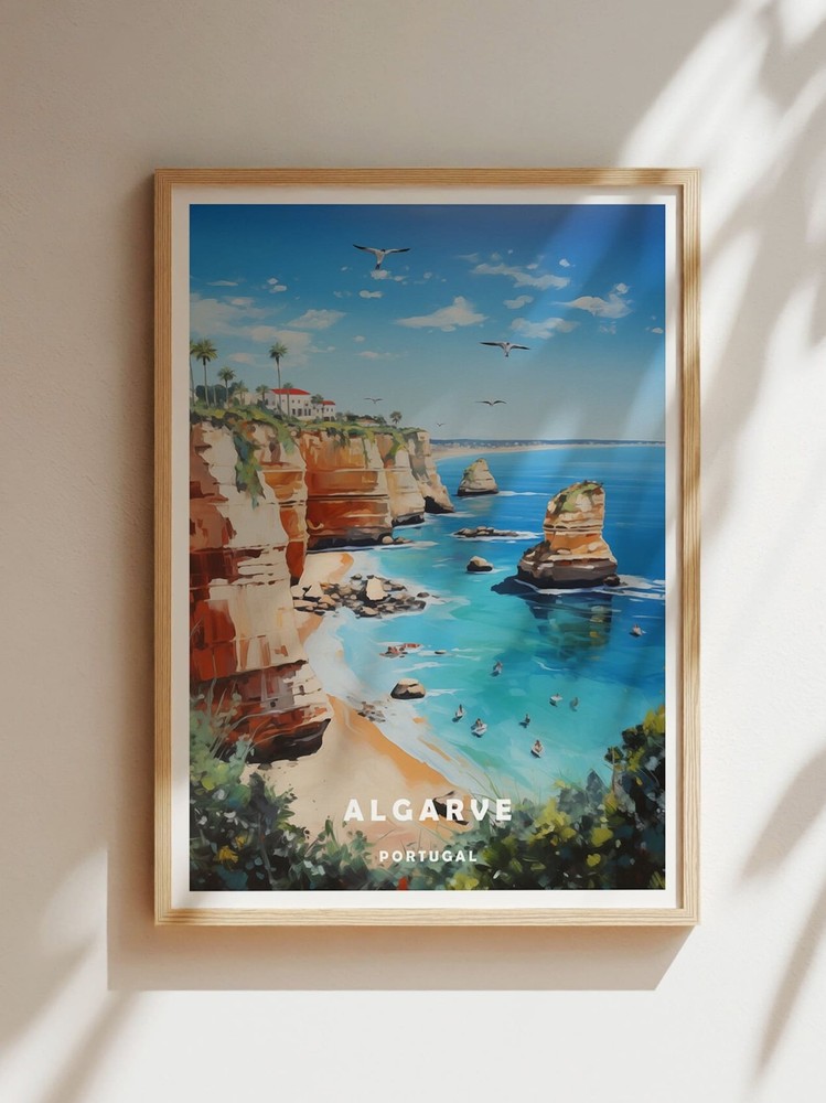 Algarve Travel Poster Algarve Print Algarve Wall Art Portugal Print Portugal