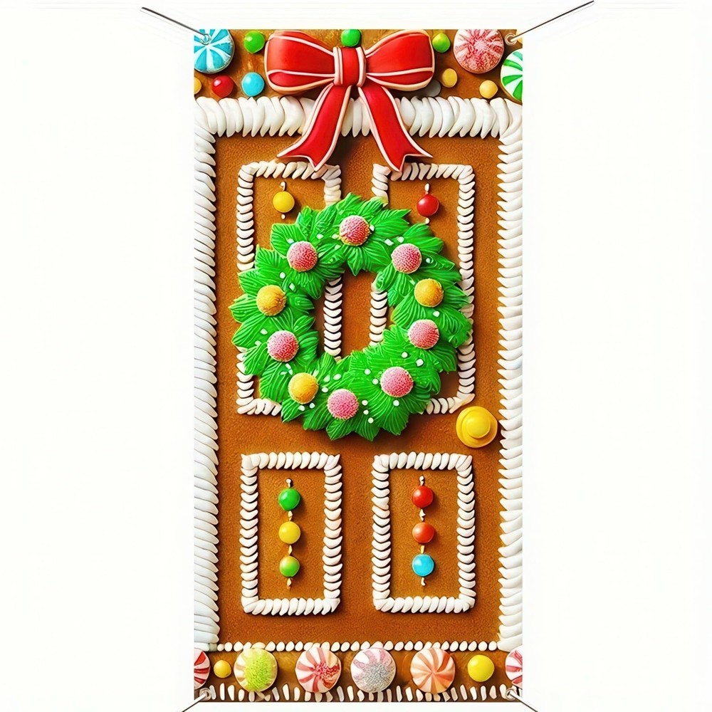Christmas Gingerbread House Party Decorations, Gingerbread House Door Cover B...
