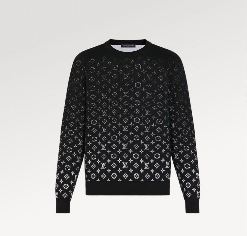 Louis Vuitton Monogram Degrade Crew Neck Knit Sweatshirt L New Unused