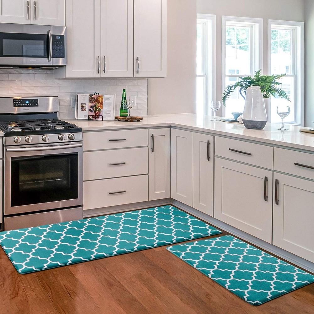 2-Pack Cushioned Anti-Fatigue Kitchen Mats – Waterproof Non-Slip Rugs