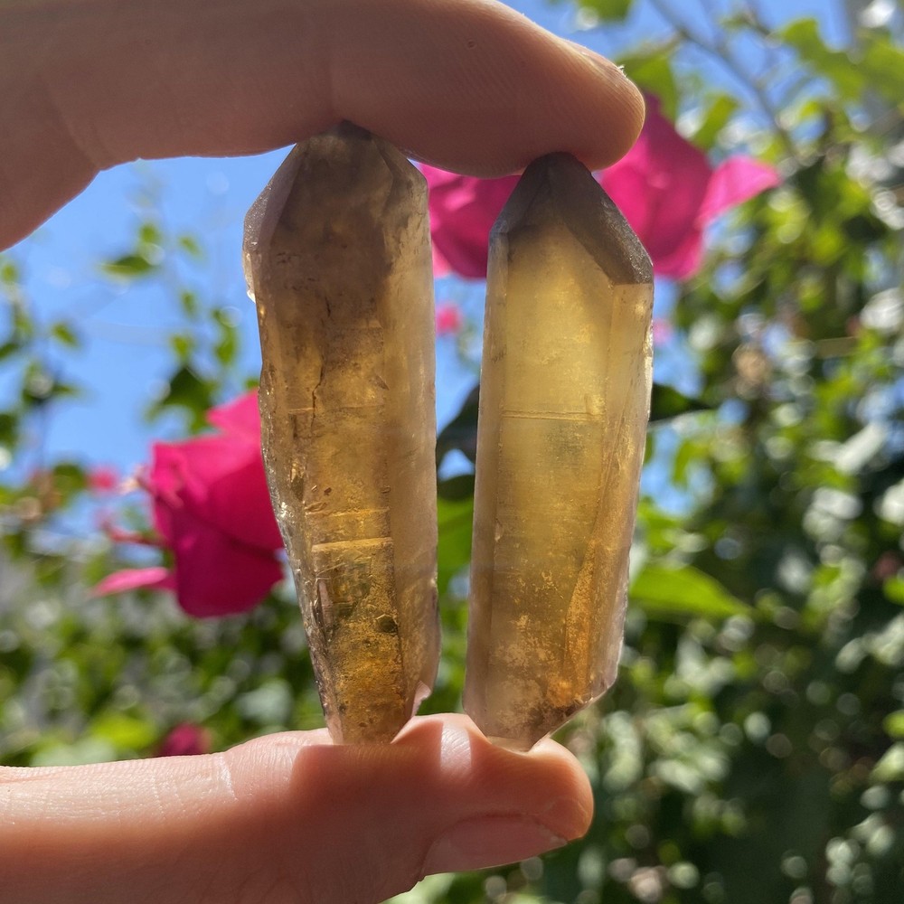 Double Terminated Smoky Citrine Natural Healing Crystal-image