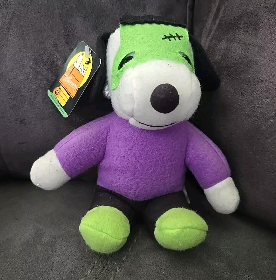 Snoopy Peanuts Halloween Plush Whitmans Frankenstein Stuffed Animal 7 Inch New