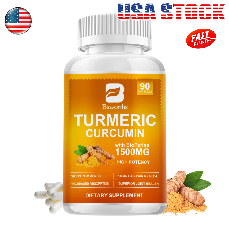Turmeric Curcumin 1500mg with Bioperine for Enhanced Absorption Triple Strength Capsules