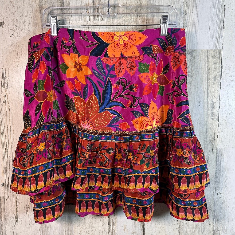 Farm Rio NWT Mini Skirt XL | Tropical Tapestry | Pink | MSRP $145