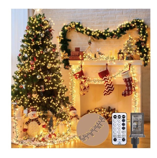 Cluster-Lights-Christmas-Tree-Lights-Outdoor, 1000 LED 50 Ft Christmas