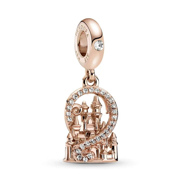 Disney NEW ™Pandora Charm - Fantasyland Castle - Rose Gold with gift BOX