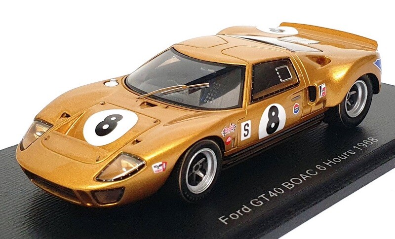 Spark Model 1/43 Scale UK010 - Ford GT40 #8 BOAC 6H 1968 - Gold