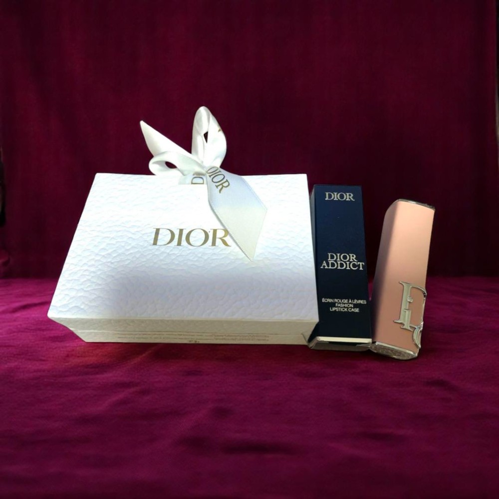 Dior Pink Matte Lipstick Case Cosmetic Holder Accessory
