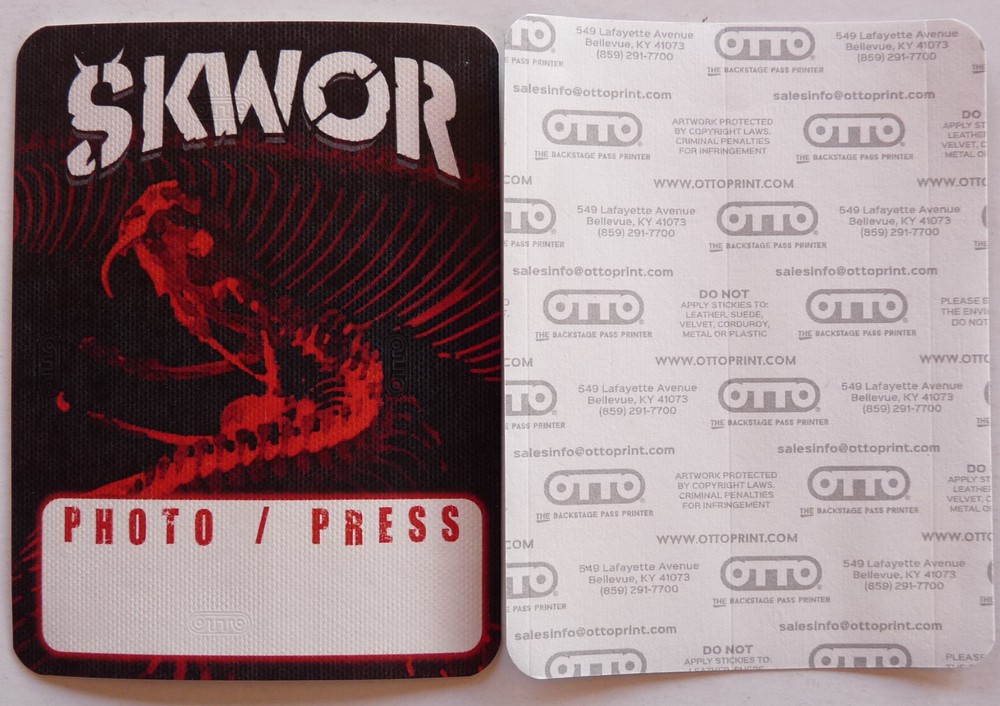 SKWOR Red Snake Concert Tour Press Photo Backstage Pass D15
