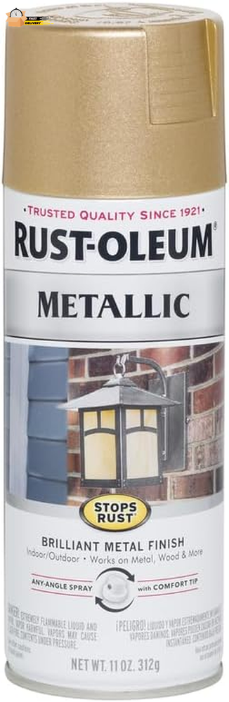 286524 Stops Rust Metallic Spray Paint, 11 Oz, Warm Gold