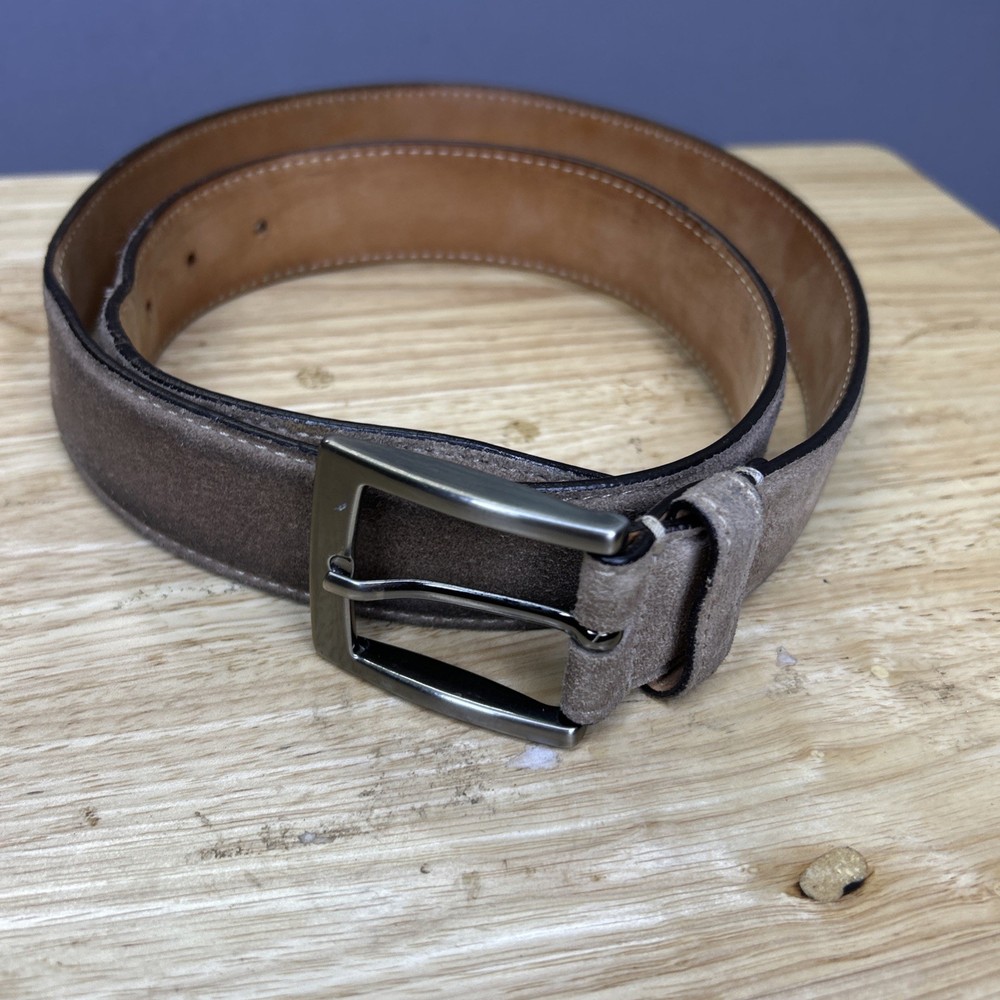 Saks Fifth Avenue Men's Size 36 Leather Belt - Made in Italy with Silver Buckle