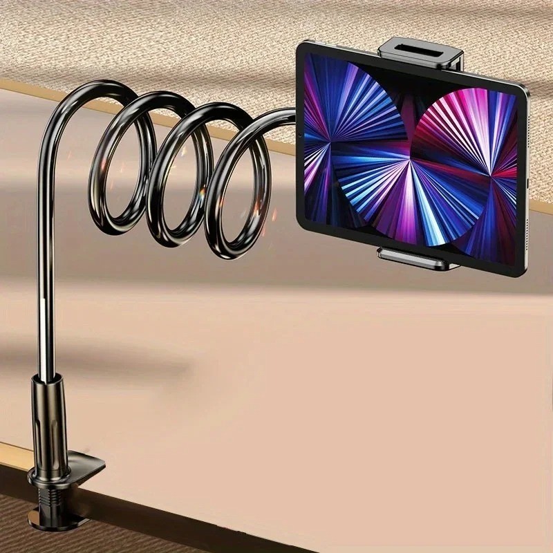 Tablet Phone Mount Holder Stand Flexible Goose Neck Long Lazy Arm Bedside Desk