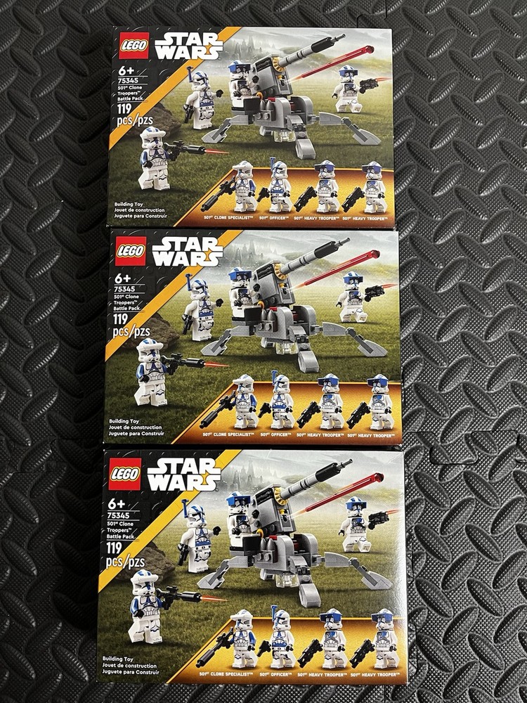 Lego Star Wars 75345 501st Clone Troopers Battle Pack Sealed Lot Of 3
