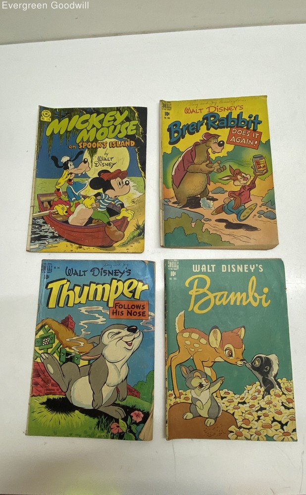 4pc Golden Age Walt Disney Comics Mixed Lot (Dell Publishing, 1940-50s)