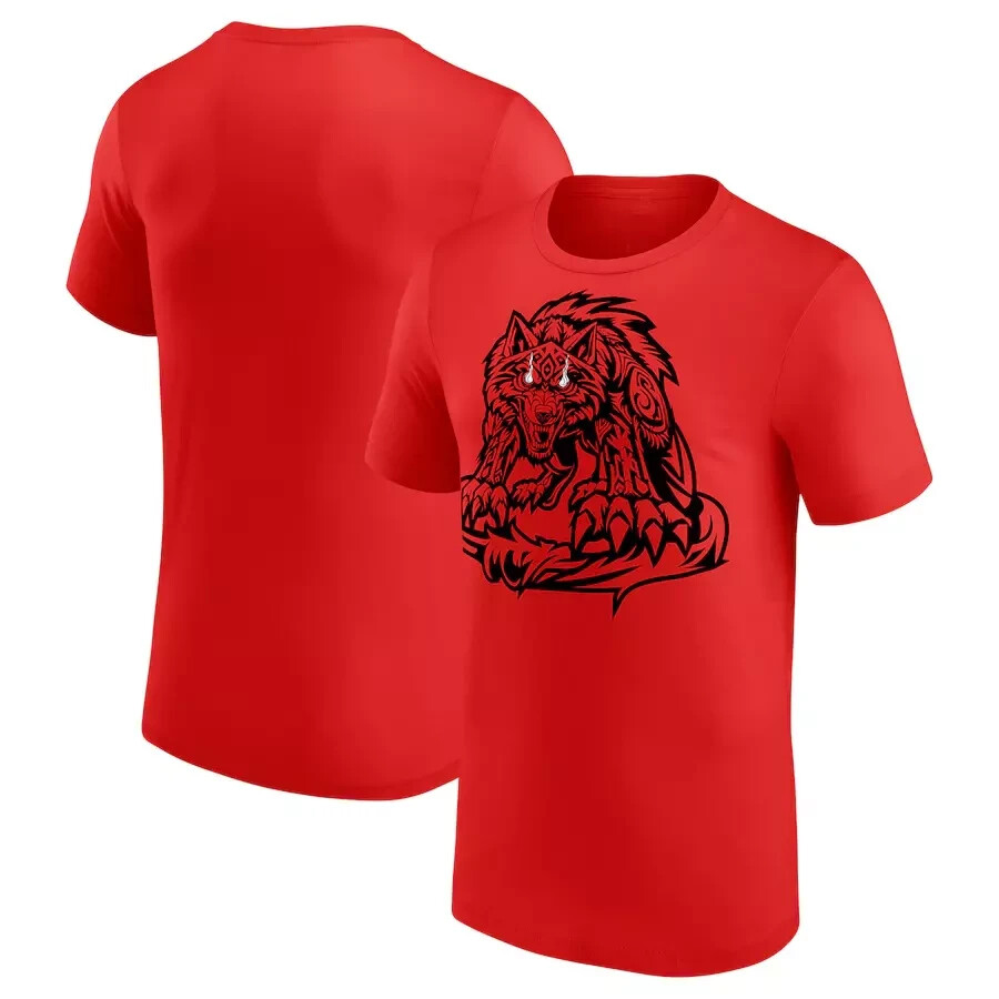 Jacob Fatu Tribal Wolf T-Shirt - Red
