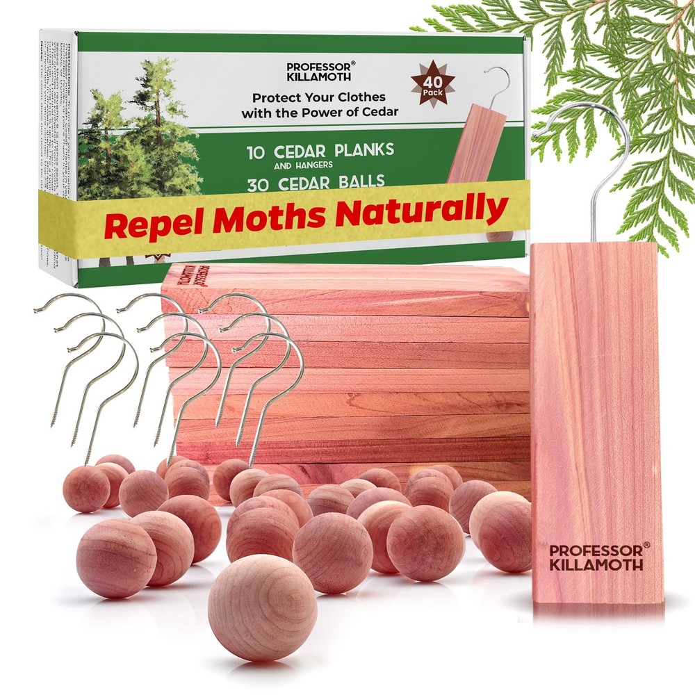 Cedar Blocks and Balls for Clothes Storage 40 Pack - Stop Clothes Damage - 10...
