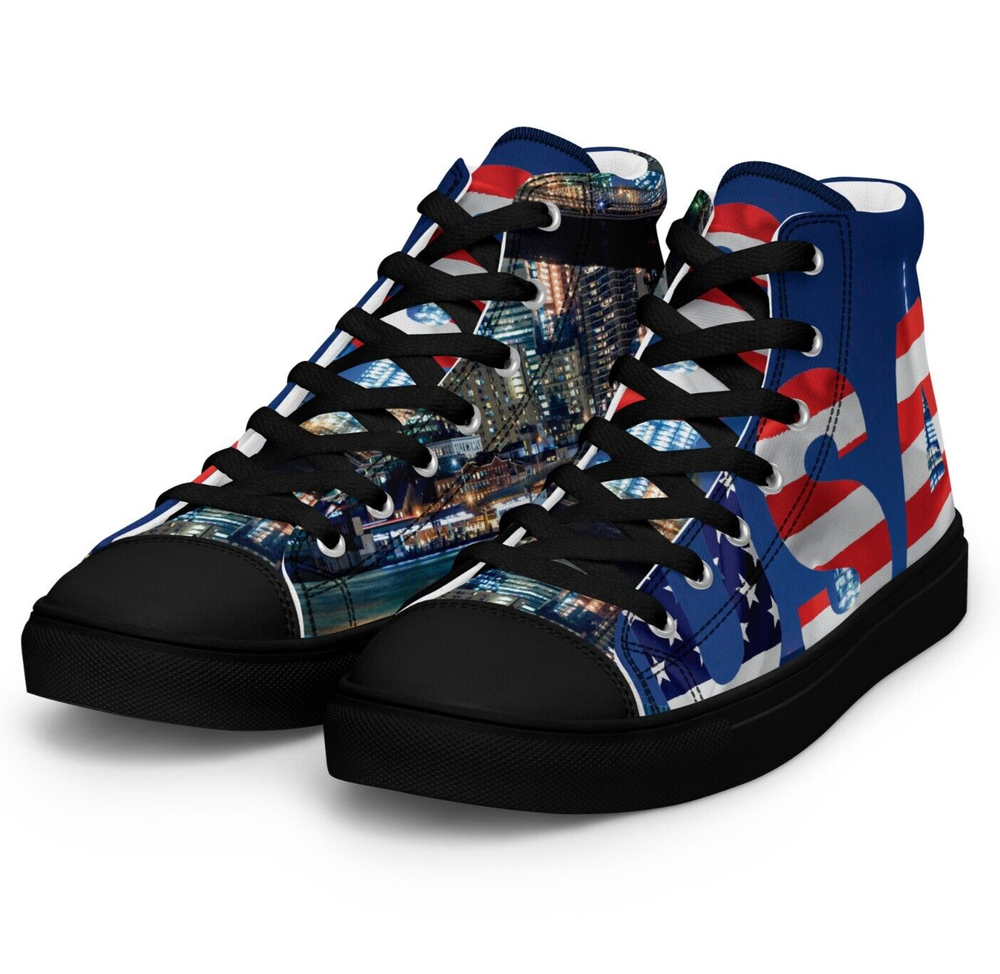 UVelsi USA Edition Sneakers Men Shoes High Top Canvas