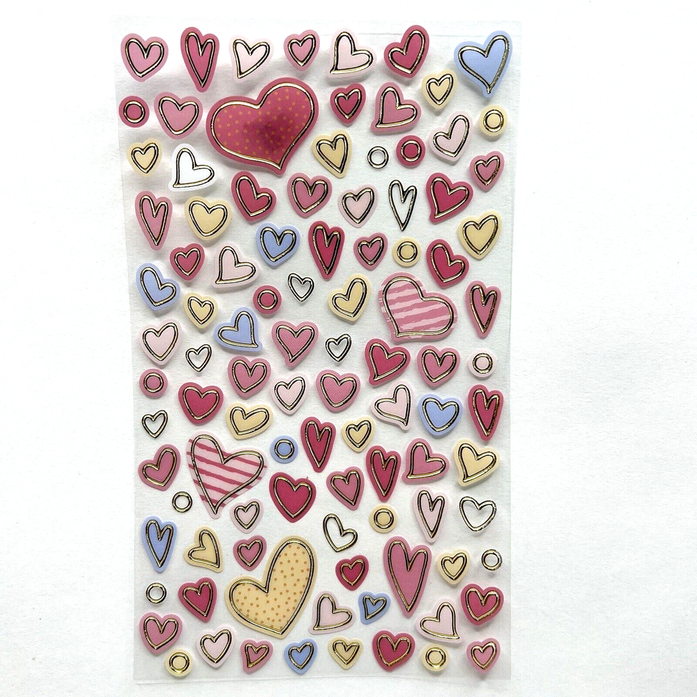 Heart Stickers Gold Foil Scrapbooking Journals Planners Cardmaking