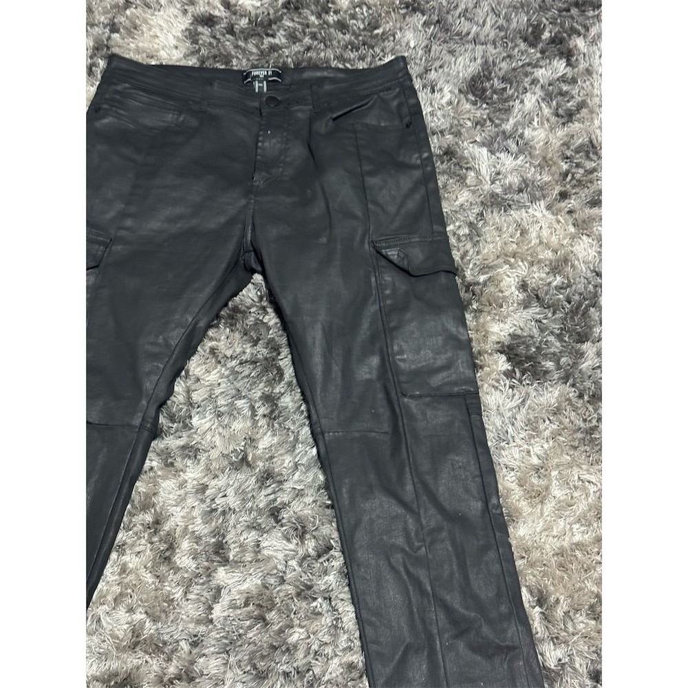 Forever 21 Mens Black Cargo Pants Straight Leg Medium 32 Inseam