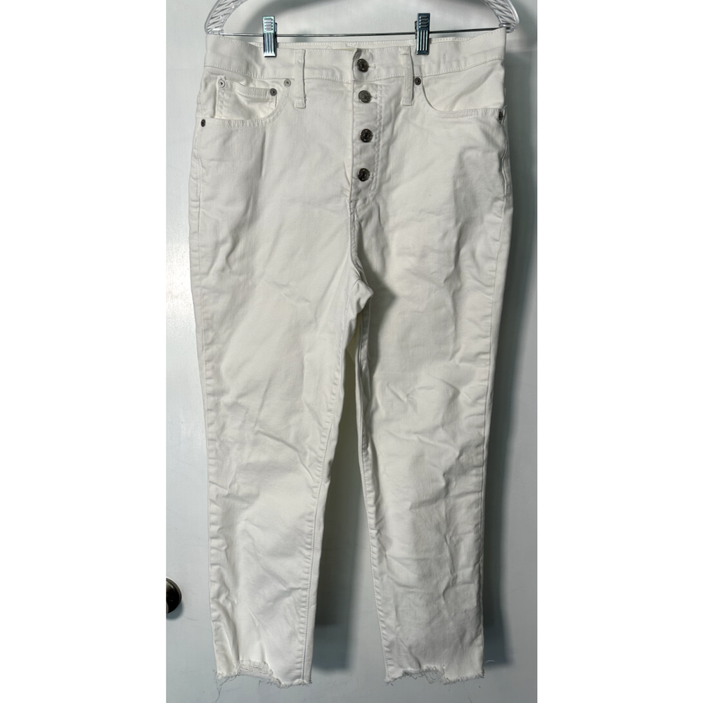 Madewell Perfect Vintage Womens White Crop Jeans Size 30 Button Fly