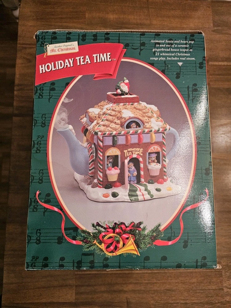 Mr. Christmas Holiday Tea Time Animated Santa and Bears 1998 Vintage w/Box