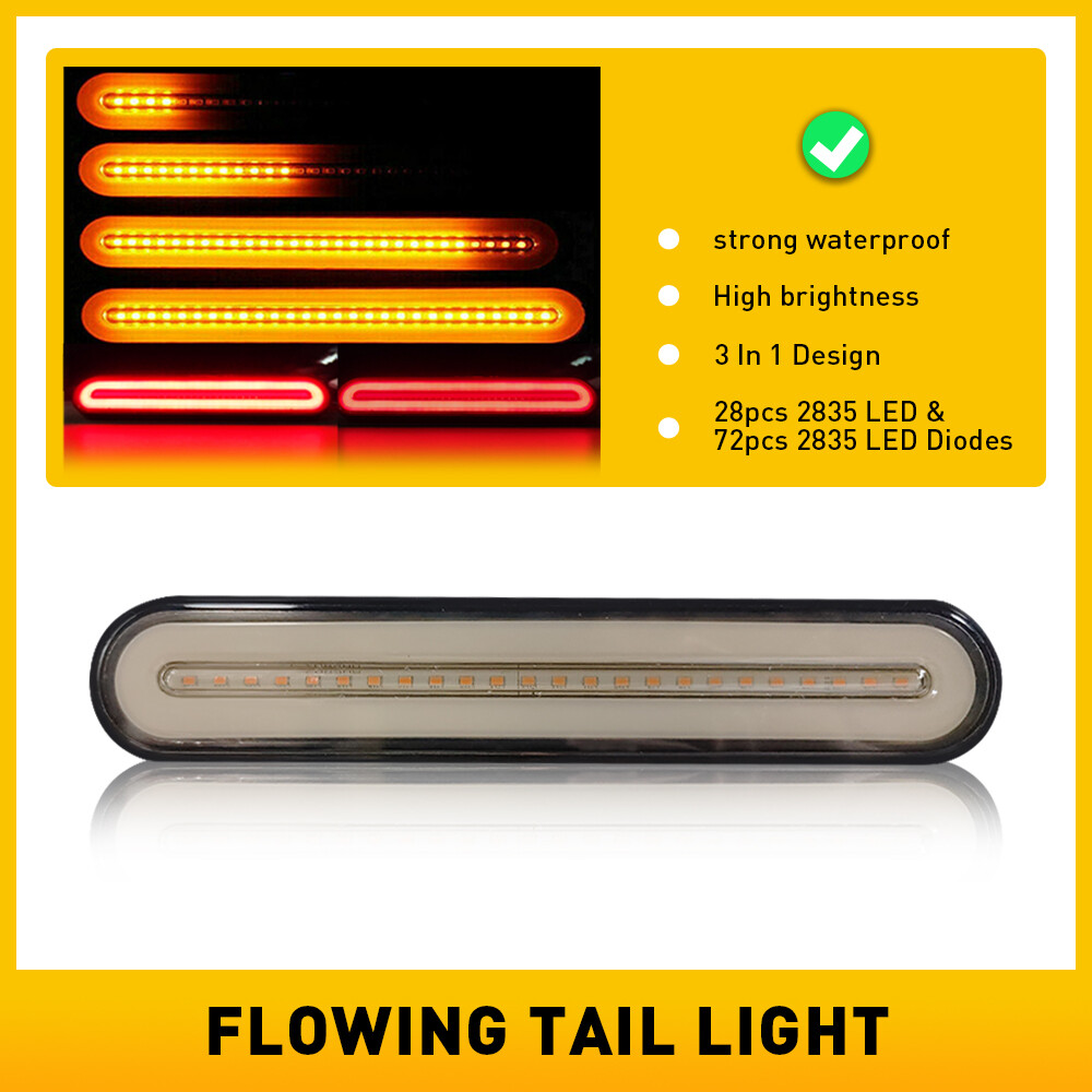 Rear DRL Truck Car Light LED Brake Bar Flowing Turn Signal Stop Tail Strip 12-24