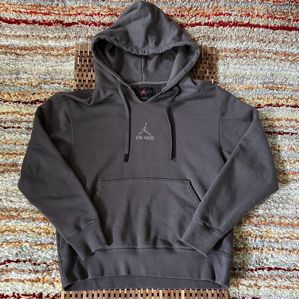 Nike Air Jordan A Ma Maniere Pullover Hoodie Sweatshirt Forge Grey Men's Large L