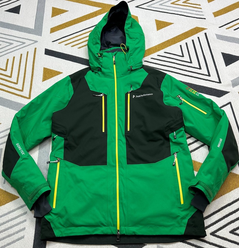 Men’s Peak Performance GoreTex Ski Jacket Size M Green Insulated RECCO RRP £500