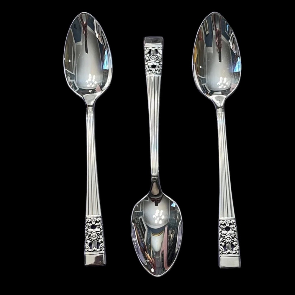Oneida Coronation Dessert/Oval Soup Spoon Community 1936 Silverplate SET OF 3