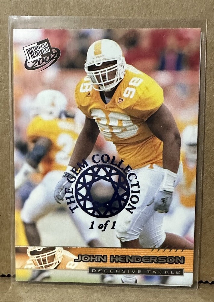 John Henderson 2002 Press Pass Rookie Gem Collection 1 of 1 Masterpiece SP