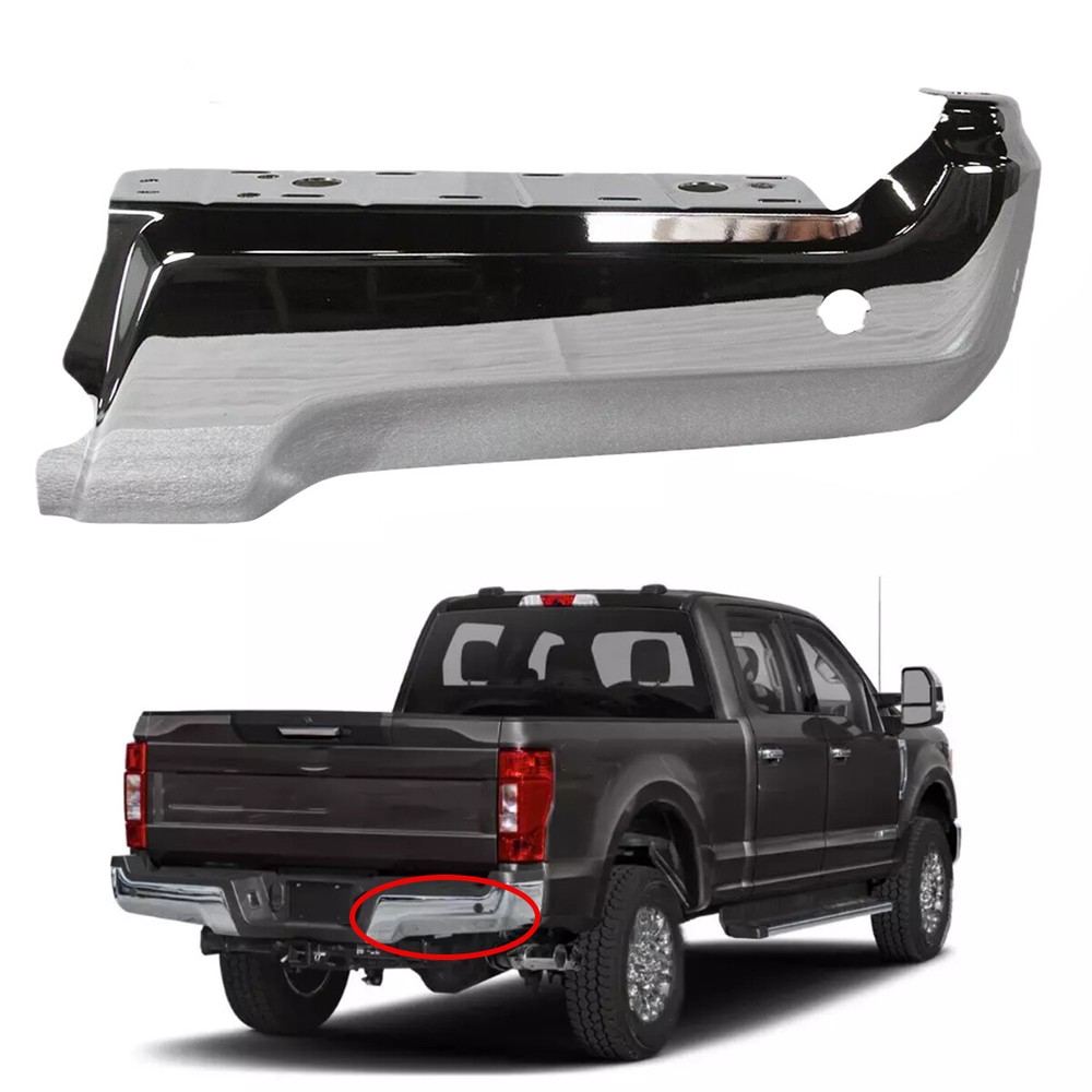 Chrome Rear Passenger Side Bumper Face Bar For 2017-2022 Ford F-250 W/ Park RH