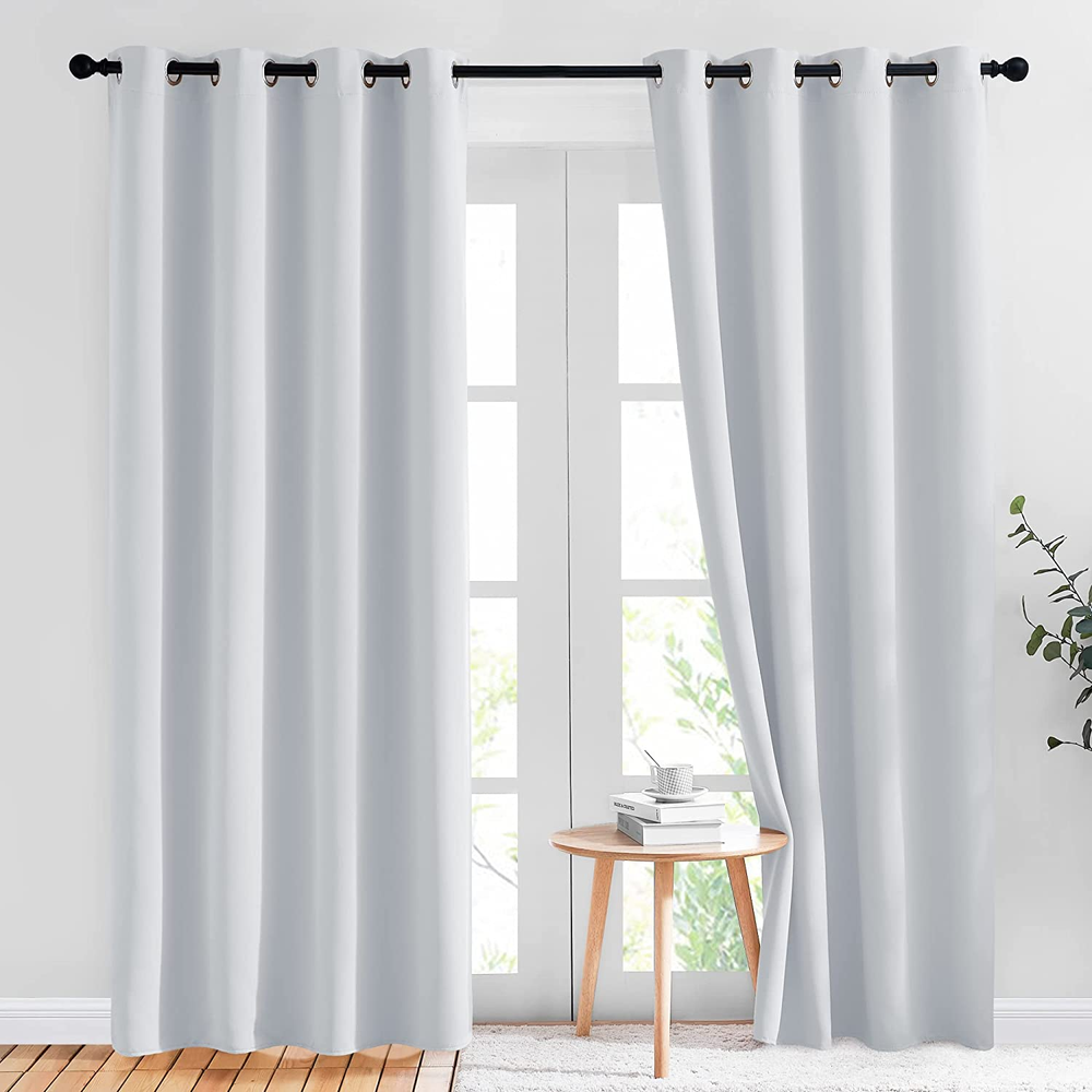 Room Darkening Thermal Insulated Grommet Curtains for Living Room - Easy Care Solid Style