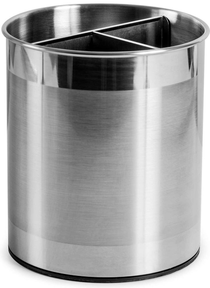 Rotating Stainless Steel Utensil Holder Caddy for Spacious Cooler Kitchen Storage