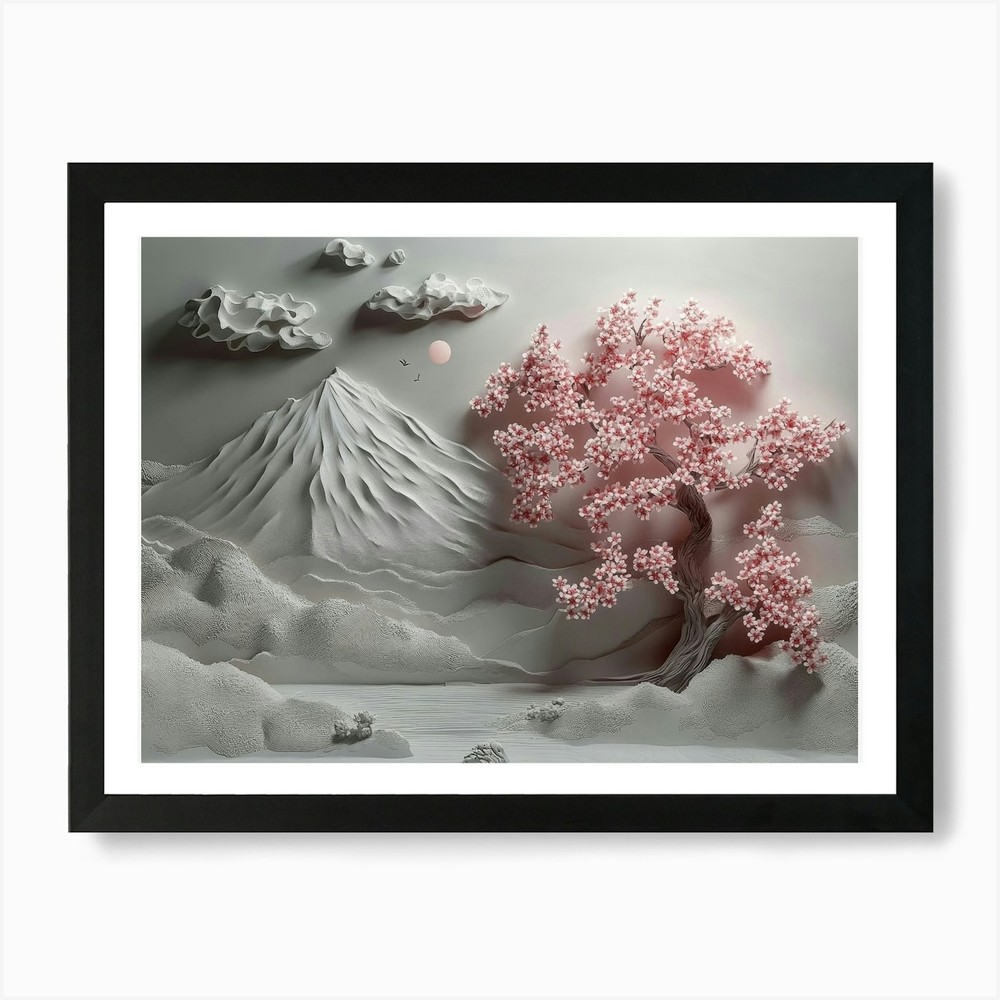 Sakura Trees 2 Art Print Framed Wall Art Poster Canvas Print Picture