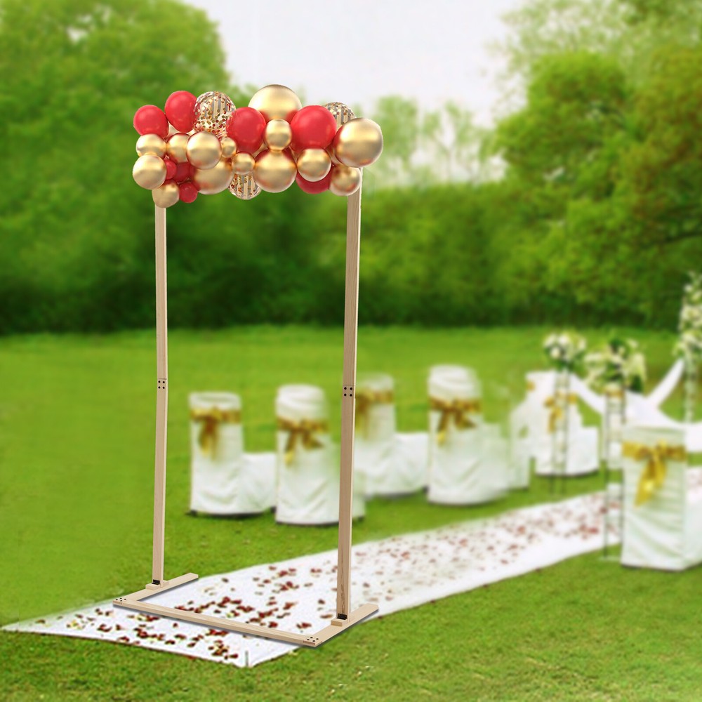 7FT Square Wedding Arch Wooden Backdrop Stand Wedding Ceremony Arch Decor USA