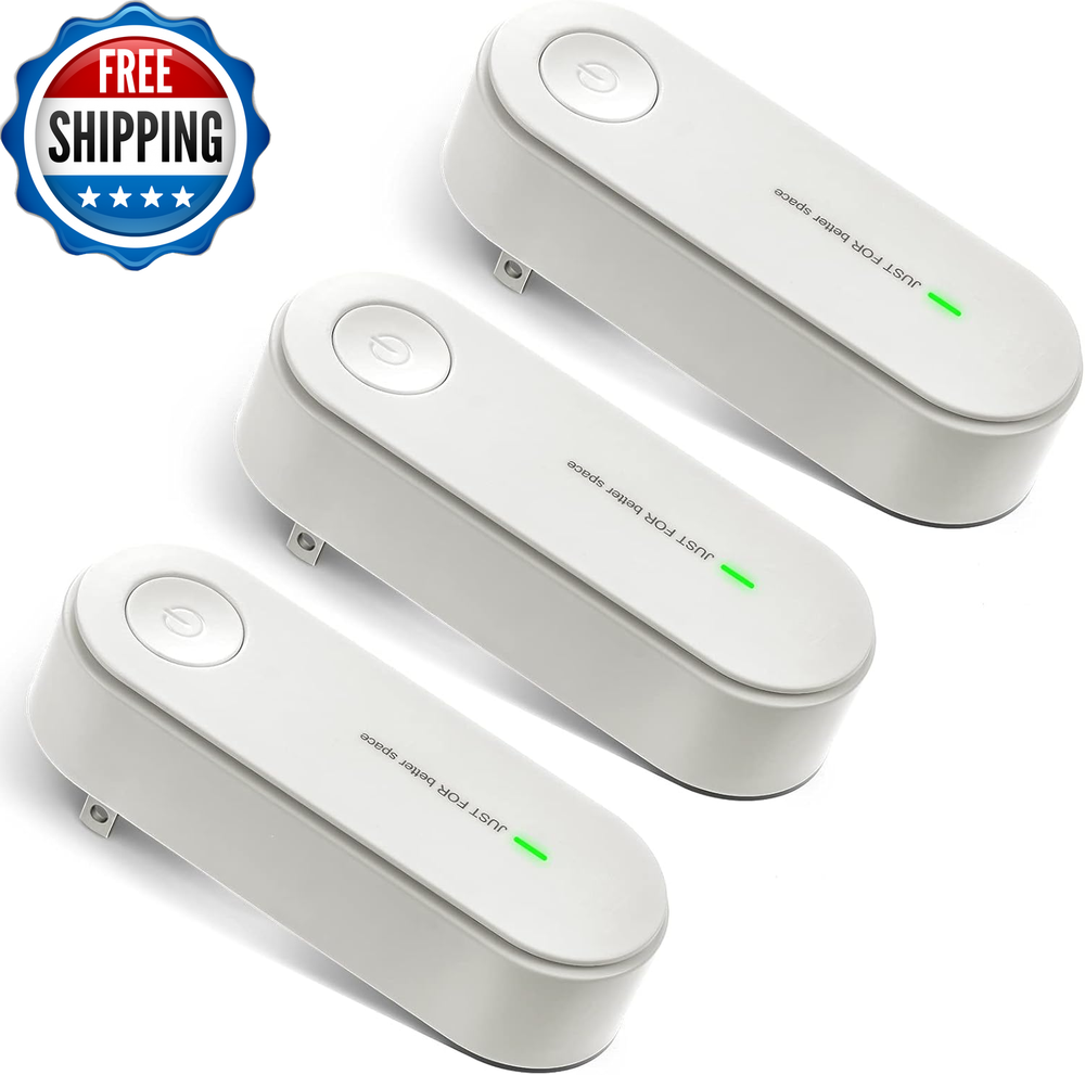 3 Pcs Air Purifier Plug in Portable Negative Ion Generator Filterless Home Air I